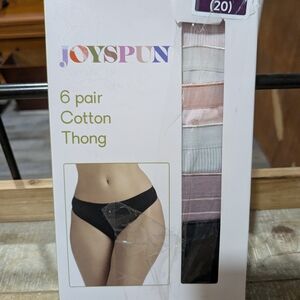 Kids Cotton Thong - 6 Pair Set